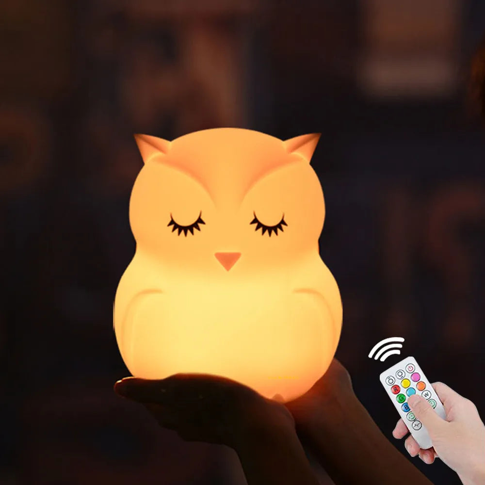 Owl Night Light with Remote