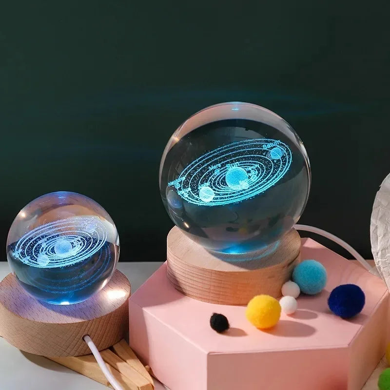Crystal Solar System Lamp