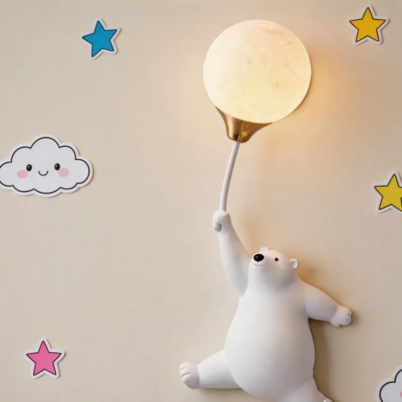 Polar Bear Moon Wall Lamp