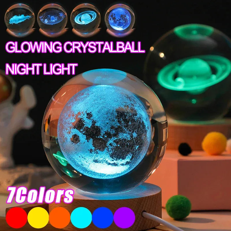 Crystal Solar System Lamp