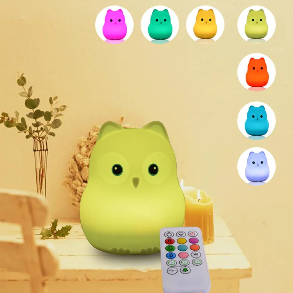 Owl Night Light with Remote