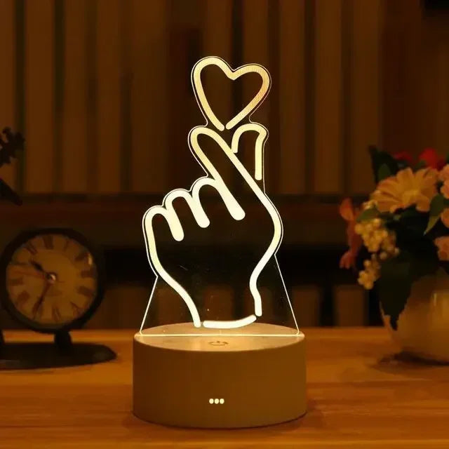 Romantic Heart Acrylic Lamp