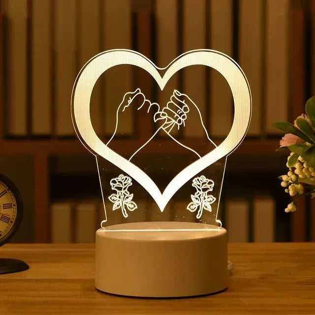 Romantic Heart Acrylic Lamp