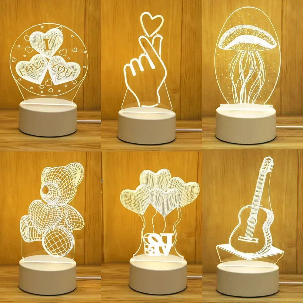 Romantic Heart Acrylic Lamp