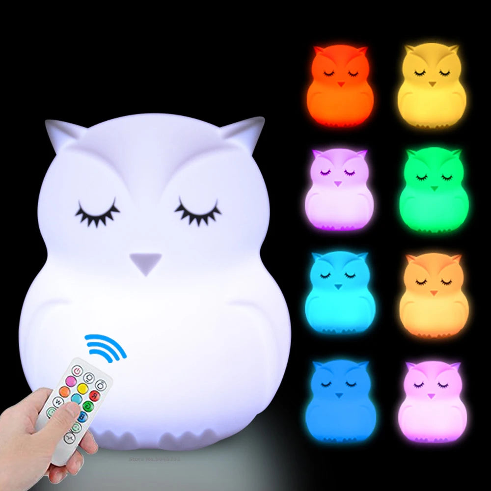 Owl Night Light with Remote