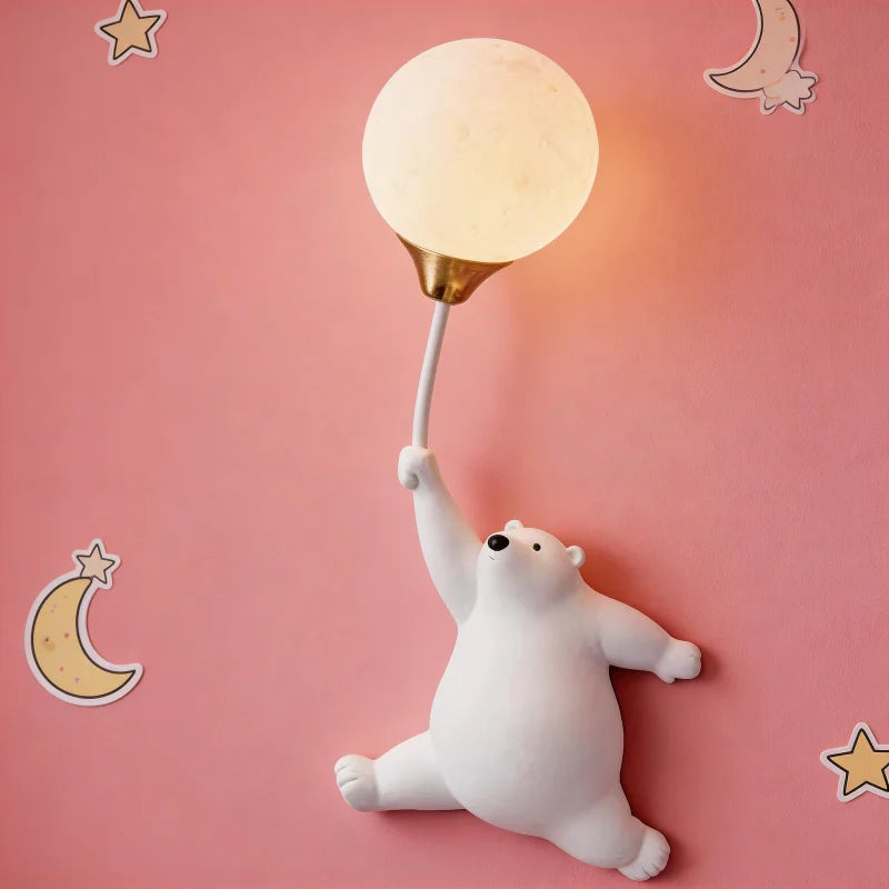 Polar Bear Moon Wall Lamp