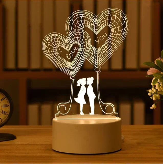 Romantic Heart Acrylic Lamp