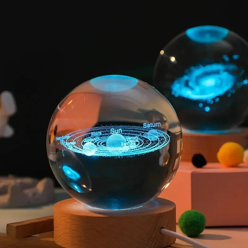 Crystal Solar System Lamp