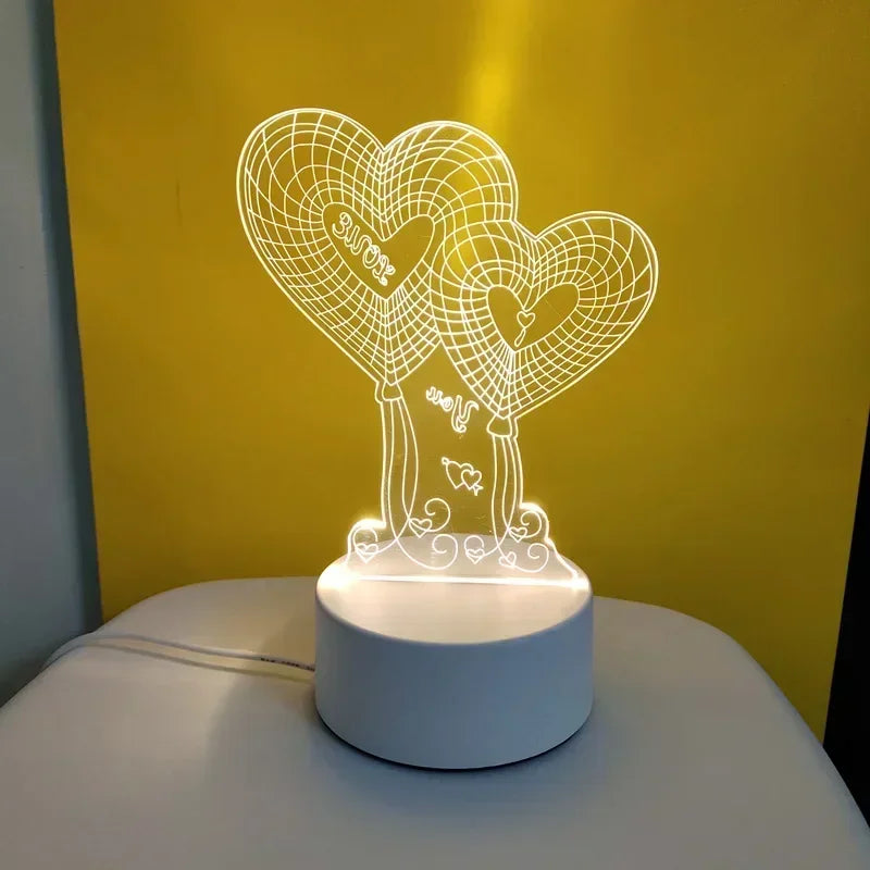 Romantic Heart Acrylic Lamp