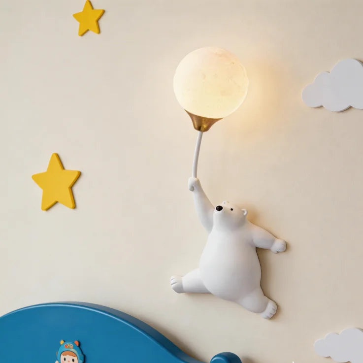 Polar Bear Moon Wall Lamp