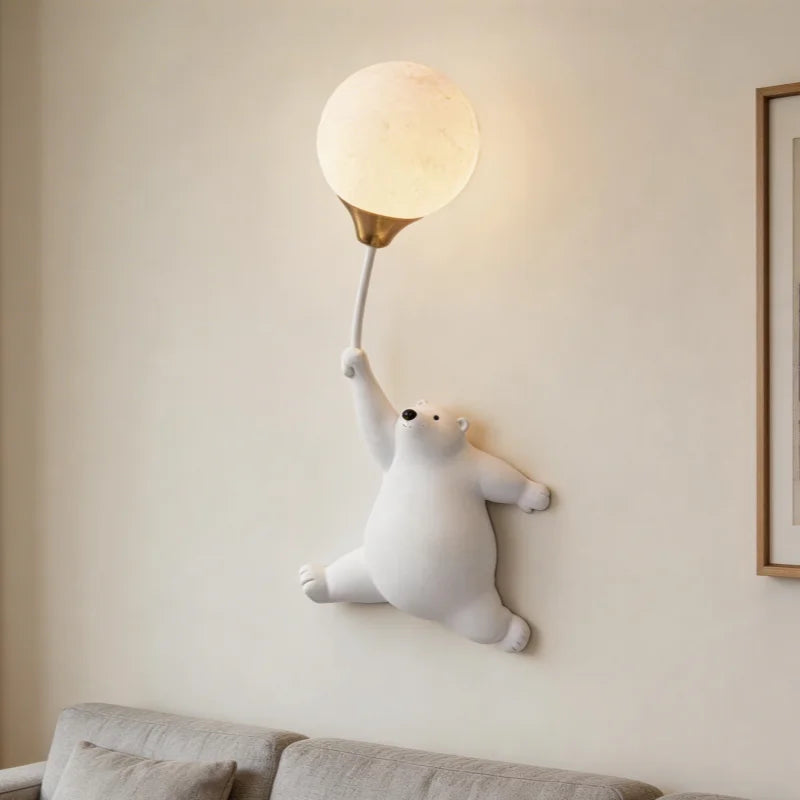 Polar Bear Moon Wall Lamp