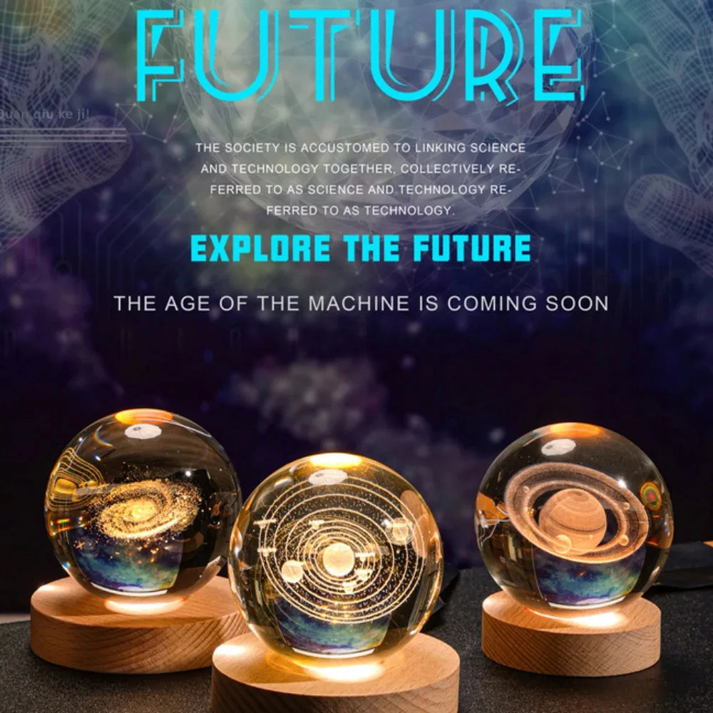 Crystal Solar System Lamp