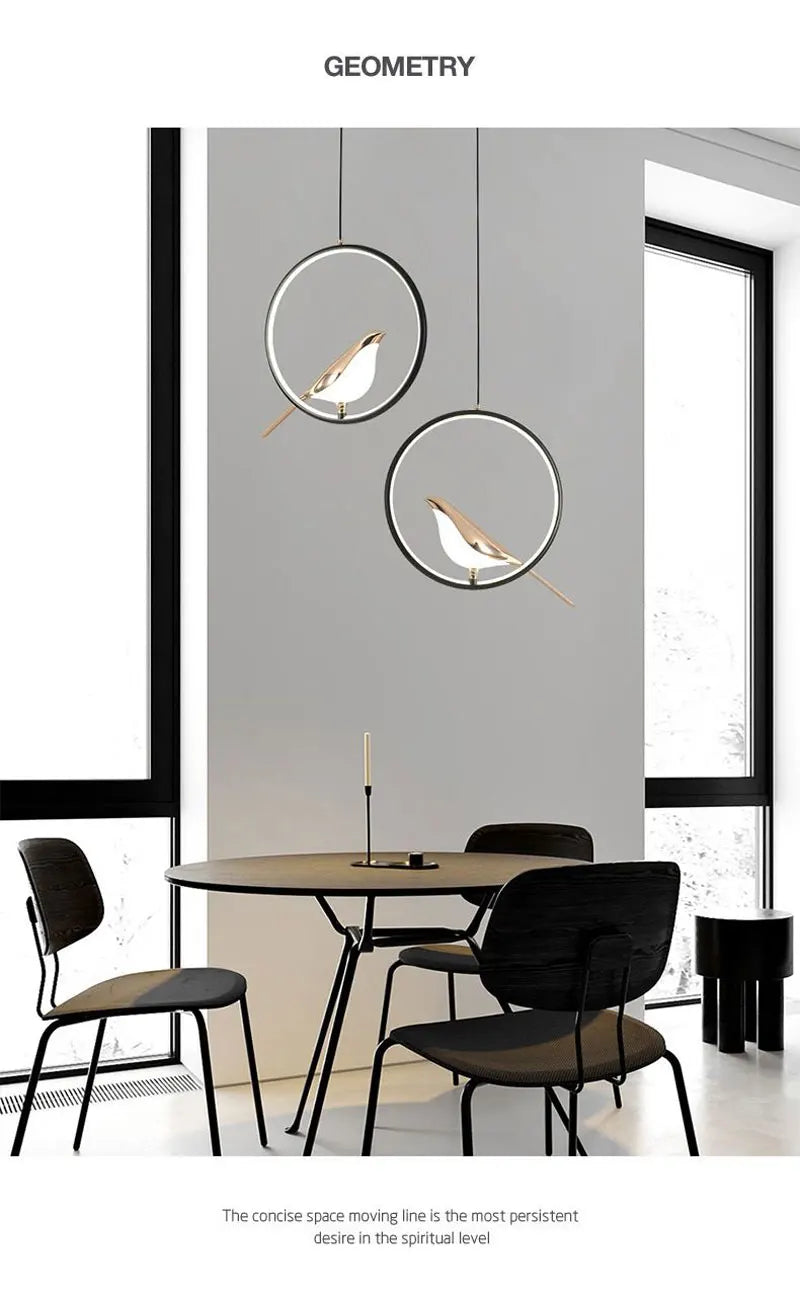 Magpie Bird Pendant Light