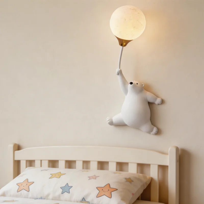 Polar Bear Moon Wall Lamp