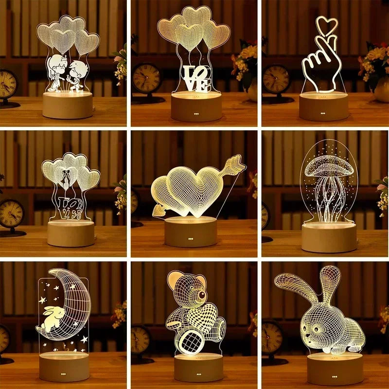Romantic Heart Acrylic Lamp