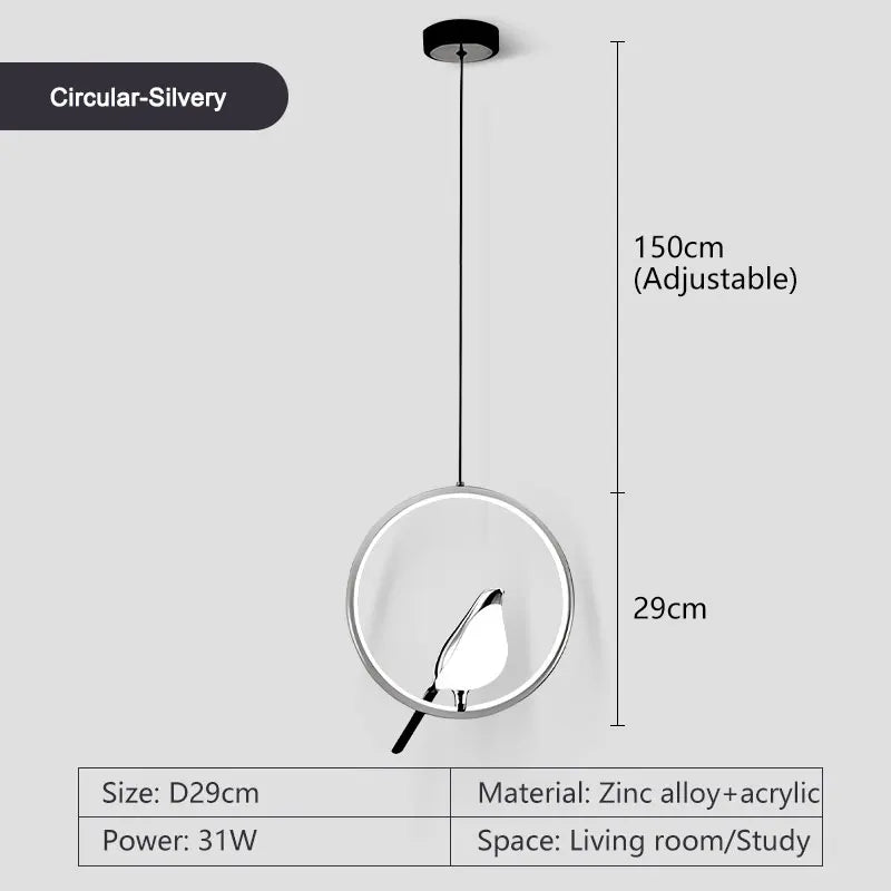 Magpie Bird Pendant Light