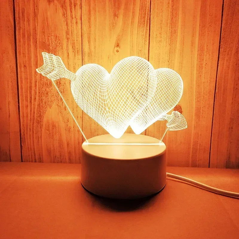 Romantic Heart Acrylic Lamp