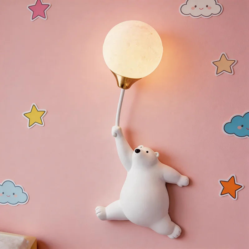 Polar Bear Moon Wall Lamp