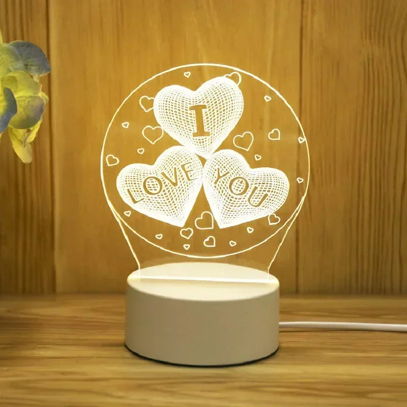 Romantic Heart Acrylic Lamp