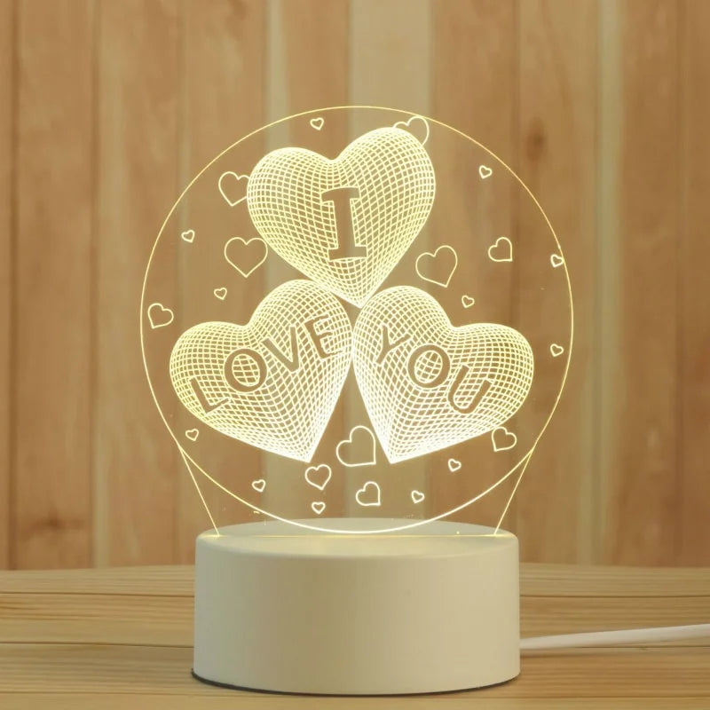Romantic Heart Acrylic Lamp