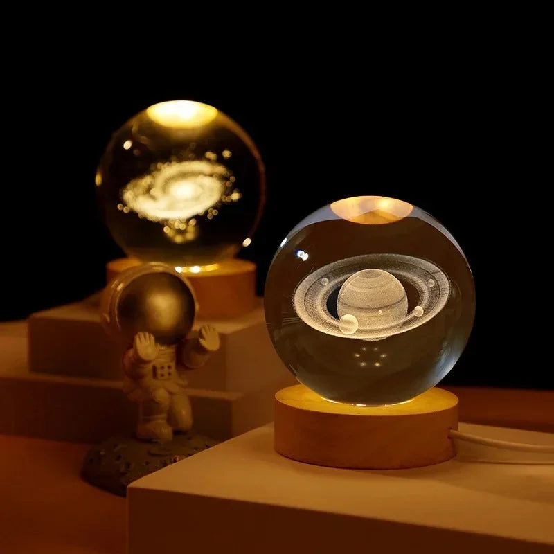 Crystal Solar System Lamp