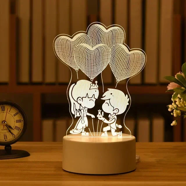 Romantic Heart Acrylic Lamp