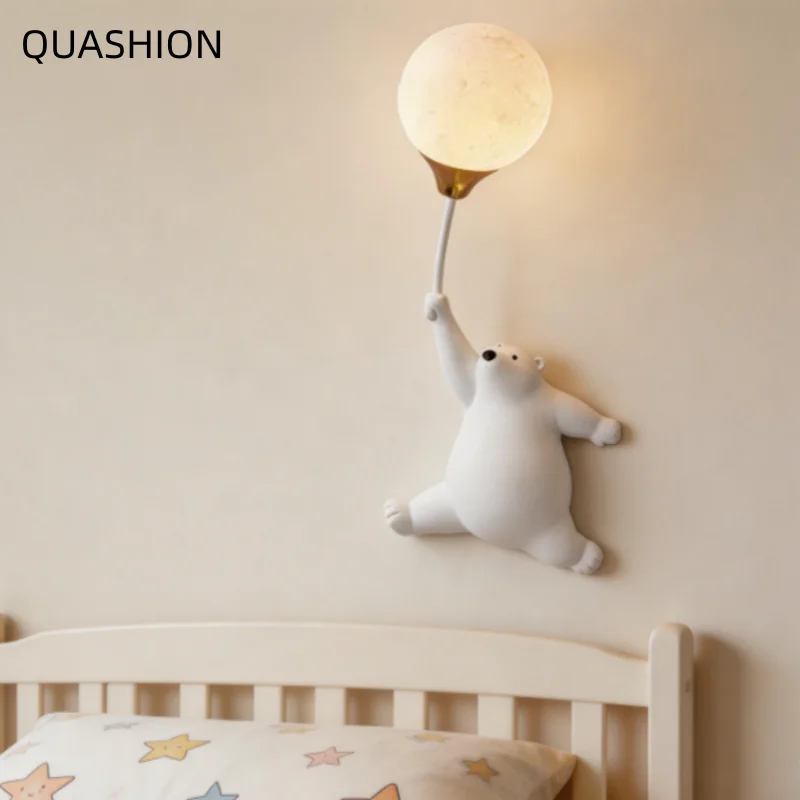 Polar Bear Moon Wall Lamp