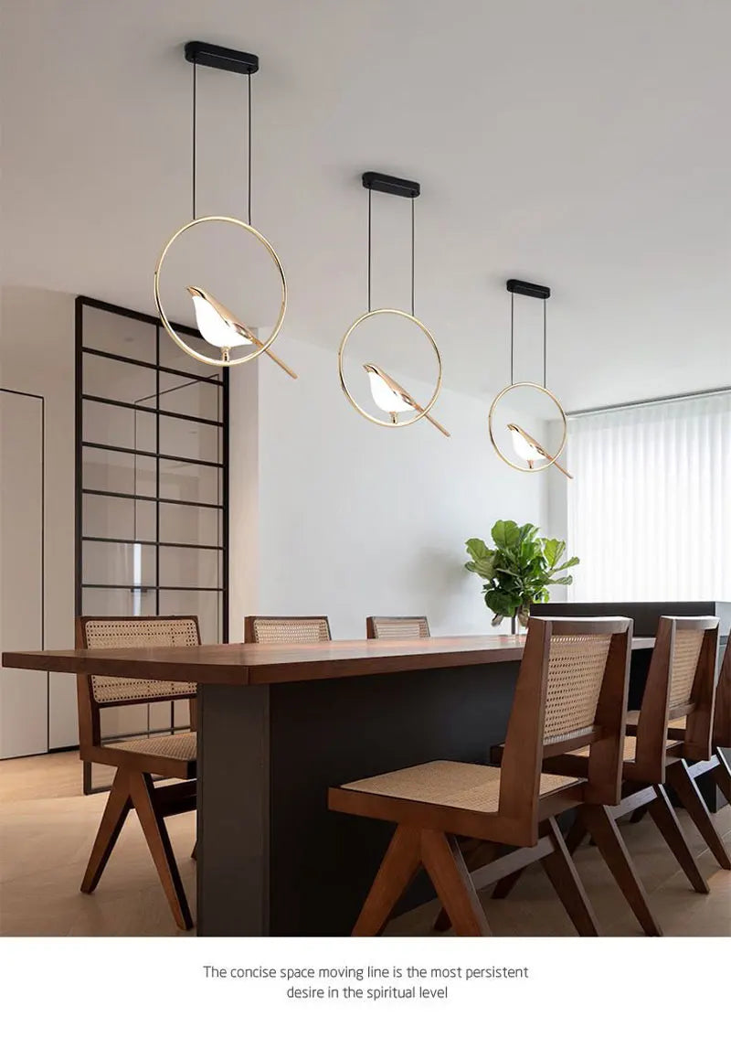 Magpie Bird Pendant Light
