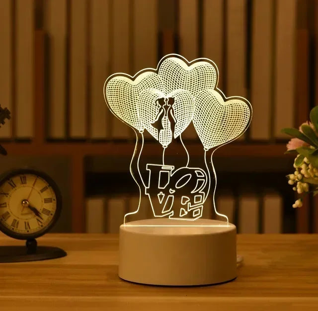 Romantic Heart Acrylic Lamp