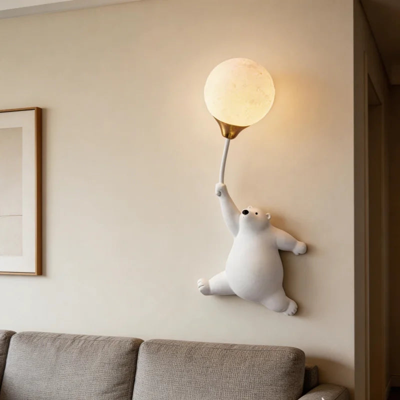 Polar Bear Moon Wall Lamp