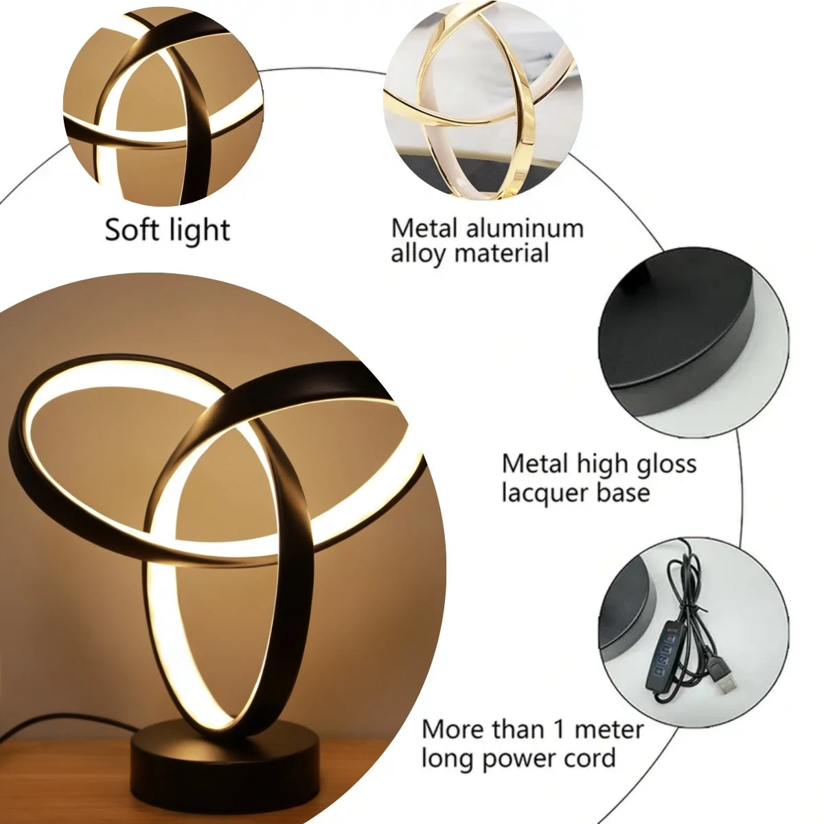 Tri-Colour Modern Art Desk Lamp